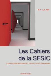 Couverture des cahiers de la sfsic - numéro 1